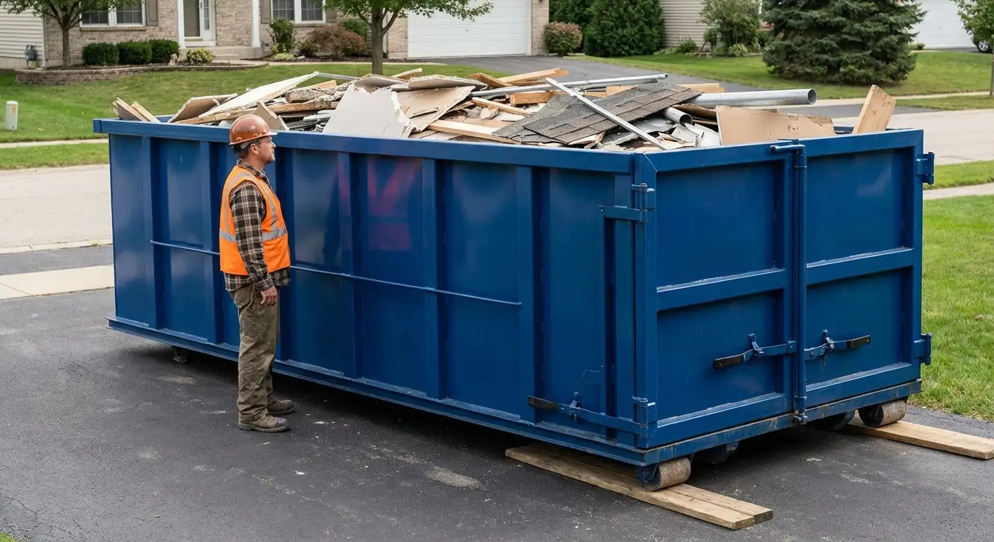 Dumpster loaded correctly to avoid overage fees in Longmeadow, MA